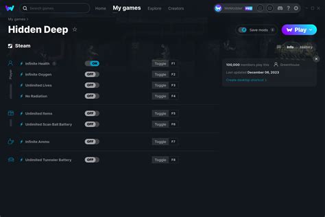 Hidden Deep Cheats and Trainer for Steam .